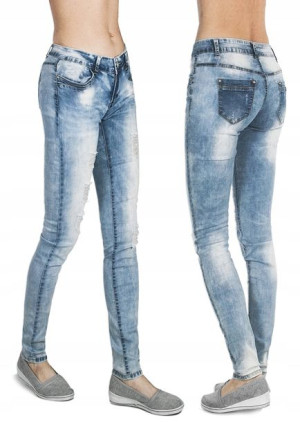 Jeansy Damskie z Przetarciami i Dziurami 078 72 cm