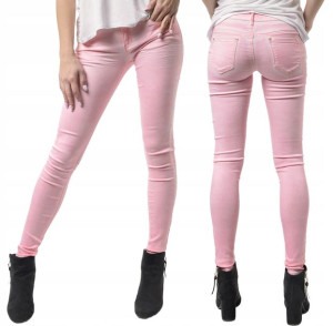 Spodnie Damskie Rurki Bawełniane 1015 78 cm różowe