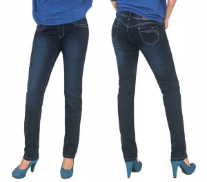 Spodnie Damskie Rurki Jeansy ze Streczem 418 74 cm