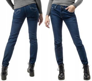 Spodnie Damskie Jeansy Rurki Granatowe 9129 78 cm granatowe