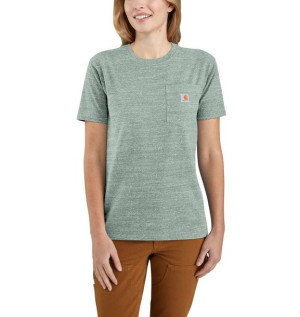 Koszulka Carhartt WK87 Workwear Pocket S/S T-Shirt LEAF GREEN SNOW HEATHER