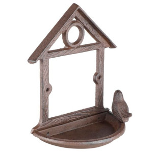 Wiszący karmnik dla ptaków w kształcie domku, 18 cm, brązowy