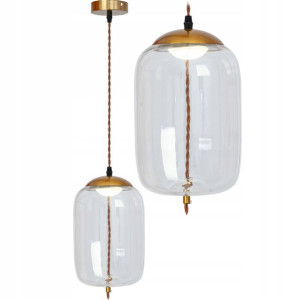 Lampa Wisząca Led Szklana Nowoczesna Sznur Kolory