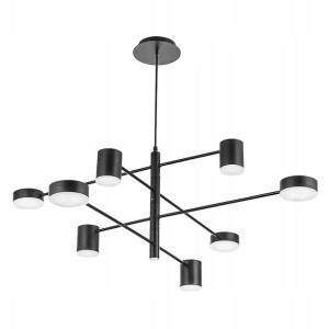 Lampa Sufitowa Nowoczesna Czarna 8-ramienna Led