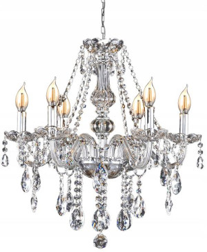 Lampa Kryształowa Wisząca Żyrandol Glamour Szkło