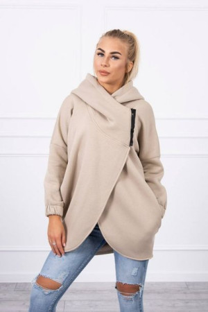 Bluza Z Krótkim Suwakiem Jasny Beż