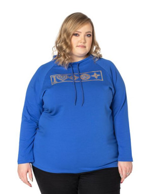 Duża Bluza Bawełniana Damska Długi Rękaw 7085-03