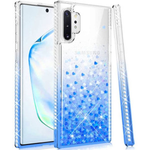 Etui SAMSUNG GALAXY S21 Diamond Liquid Przelewany Brokat niebieskie