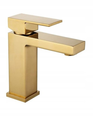 Bateria Umywalkowa Nablatowa Siena Niska Gold