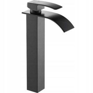 Wysoka Bateria Umywalkowa Nablatowa FALCON Black