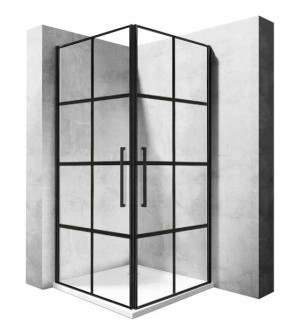 Kabina Prysznicowa Rubik 90x90 Czarna Krata