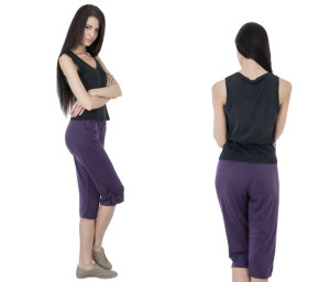Krótkie Spodnie Rybaczki Damskie 5658 r XL fiolet