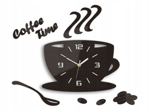 Zegar Ścienny Duży 3d Coffe Filiżanka Wenge