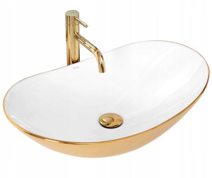 Umywalka Ceramiczna Lustrzana ROYAL WHITE GOLD