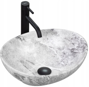 Umywalka Ceramiczna Nablatowa Sofia Stone Szara