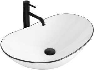 Umywalka Ceramiczna Nablatowa ROYAL BLACK Edge REA