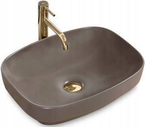 Umywalka Ceramiczna Gizel 50 Grey Mat Nablatowa