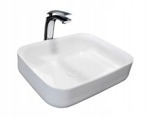 Umywalka Ceramiczna Nablatowa Demi Slim Biała REA