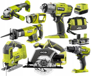 Ryobi Zestaw Combo 7 Narzędzi 18v 2xbateria +torba