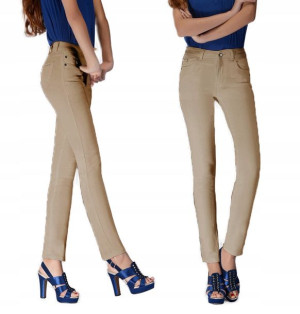 Spodnie Damskie Rurki Bawełniane 5009 100 cm Khaki