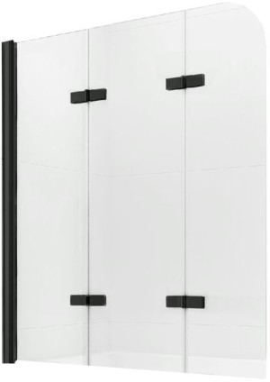 Mexen Felix parawan nawannowy 3-skrzydłowy 120 x 140 cm, czarny