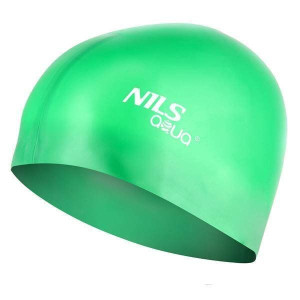 Jednokolorowy Sh86 Zielony Czepek Silikonowy Nils Aqua