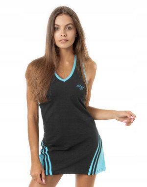 Sukienka Sportowa Tunika RENNOX 508 M czarny turkus
