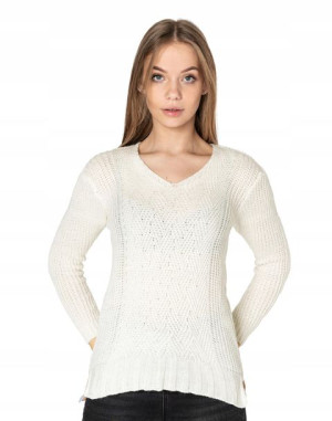 Lekki Sweterek Damski Sweter Serek SD02-03 ecru