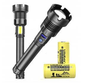 Latarka XHP90 XLight USB zoom COB LED + 2x AKU LiitoKala 5100mAh