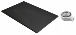 Brodzik Kyntos F 160x70 czarny Syfon RADAWAY