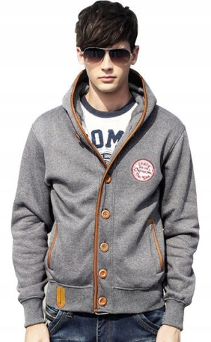 Bluza Męska Rozpinana z Kapturem 07051 r XL melanż