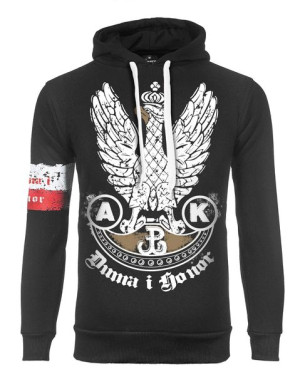 Bluza Patriotyczna kaptur Orzeł AK czarna r 3XL
