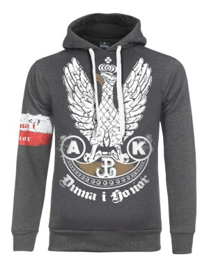 Bluza Patriotyczna kaptur Orzeł AK antracyt r 3XL