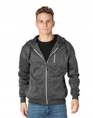Ciepła Bluza Męska Rozsuwana z Kapturem 0222-2 XL