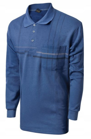 Duża Bluza Męska Cienka Bawełniana Polo 260-05 4XL
