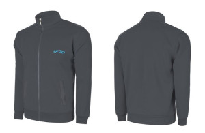 Duża Bluza Męska Sportowa na Zamek F70 3XL stalowa