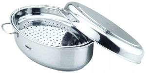 Brytfanna Stalowa Ruszt+koszyk Parowy 5,8l Jakość