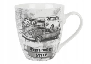 Stylowy Retro Kubek Porcelana Bus Ogórek 550ml.