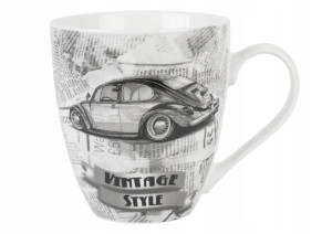Stylowy Retro Kubek Porcelana Jakość Garbus 550ml.