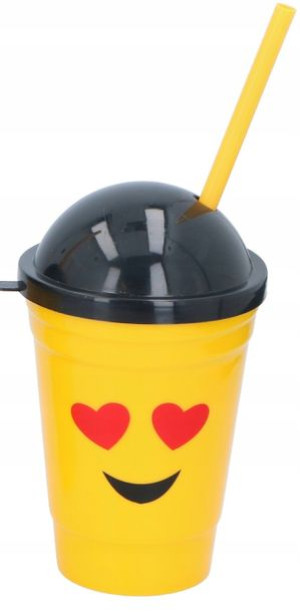 Kubek Ze Słomką Emoji Emotka Bez Bisfenolu 400ml.