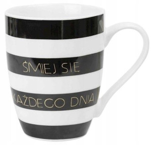 Kubek Porcelanowy Śmiej Się Każdego Dnia 360ml.
