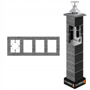 Komin system Scheier Turbo Inox 6m fi 80 gaz + 3W