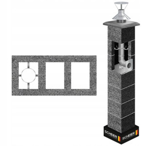 Komin system Scheier Turbo Inox 5m fi 80 gaz + 2W