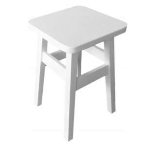 Taboret kuchenny drewniany biały