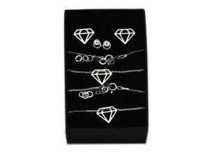 Celebrytka Komplet Diament Srebro 925