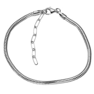 Bransoletka Modułowa Żmijka 2,4mm 23cm Srebro 925
