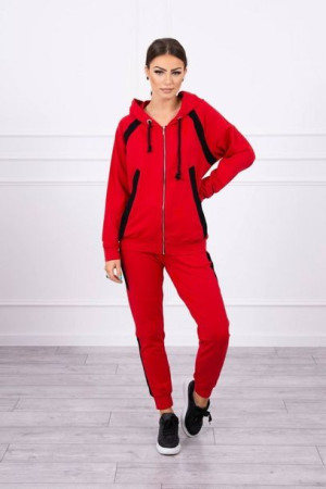 Damski Komplet Sportowy Dres Rozpinany Czerwony