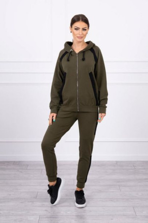 Damski Komplet Sportowy Dres Rozpinany Khaki