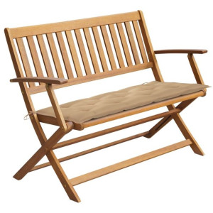 Ławka ogrodowa z poduszką, 120 cm, lite drewno akacjowe