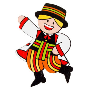 Magnes na lodówkę Łowiczak - stroje ludowe